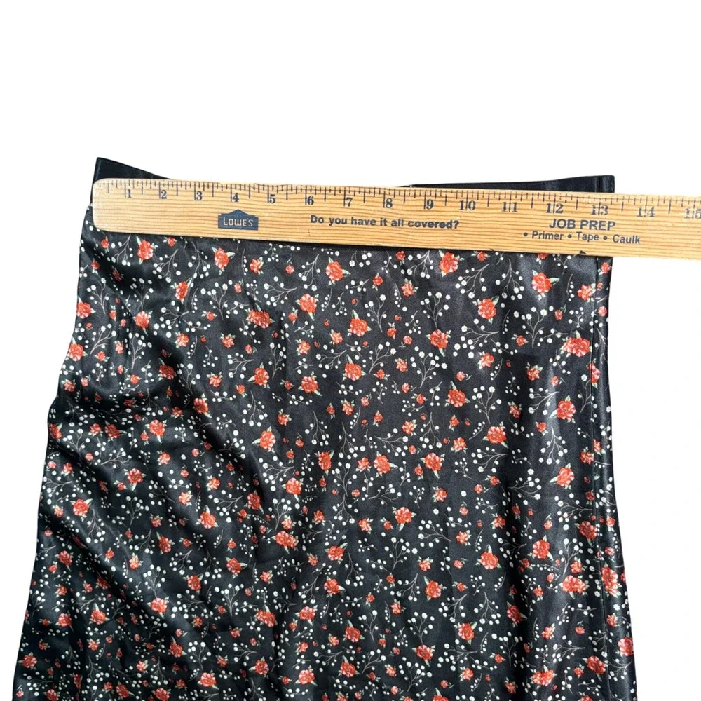 Knit Riot Floral Satin Midi Skirt Women M Fairy Grunge‎ Coquette Y2K Cottagecore
